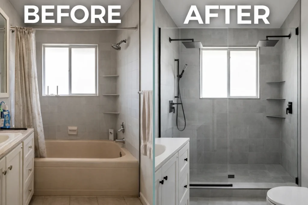 tub to shower conversion cost Inland Empire