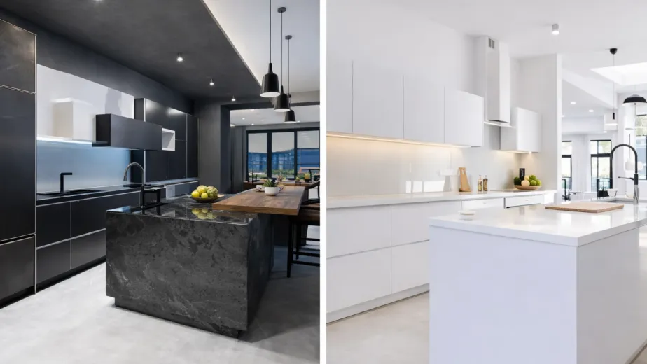 white vs dark kitchen cabinets