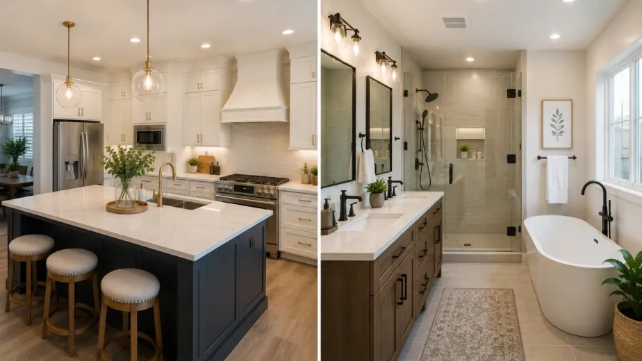 kitchen and bathroom remodel together