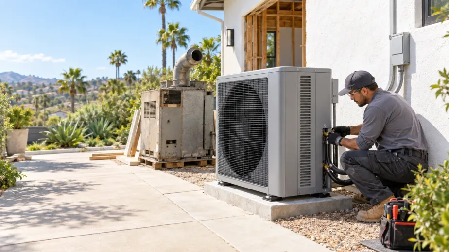 heat pump conversion remodel California