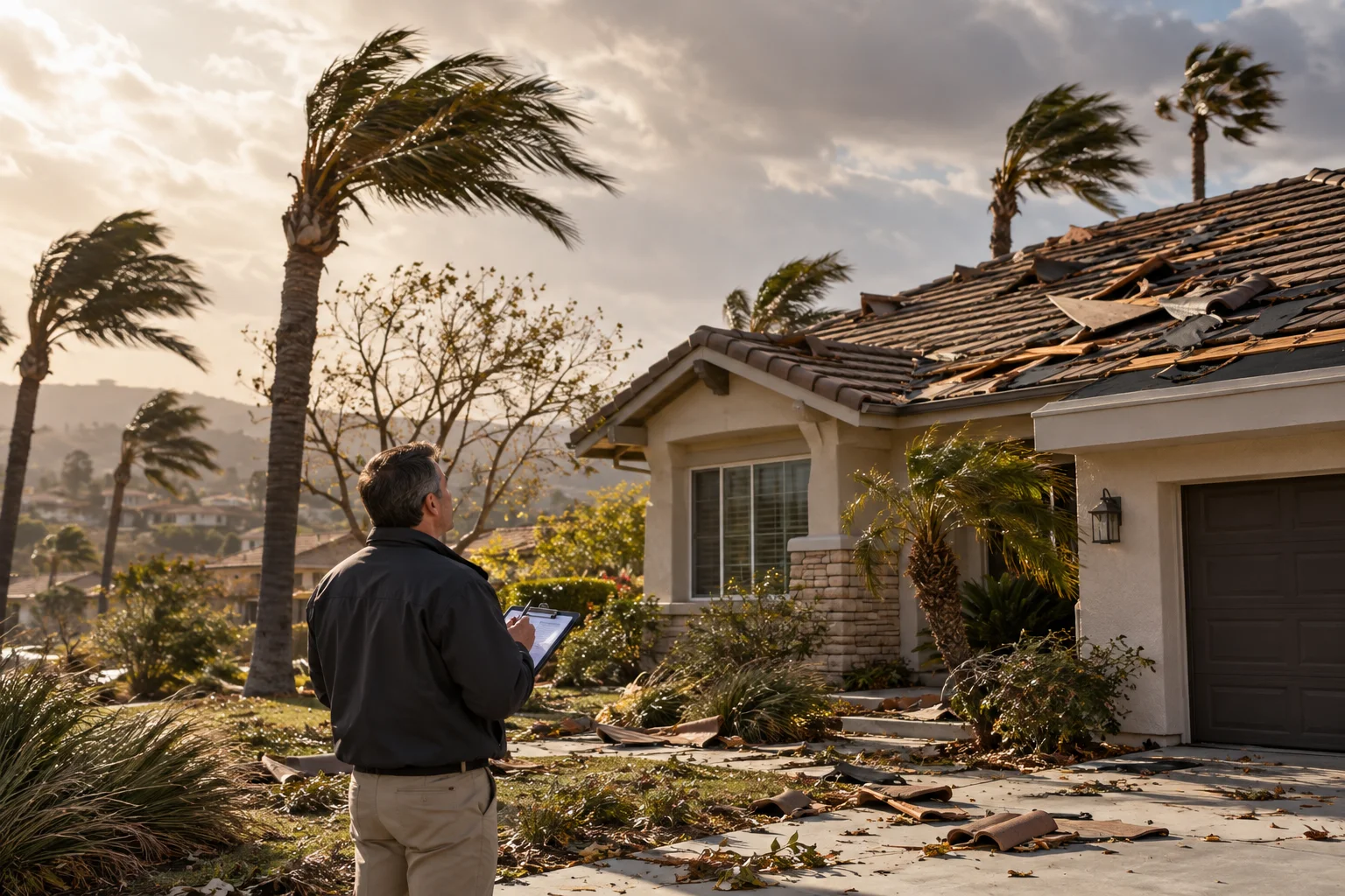 Santa Ana wind roof damage Ontario