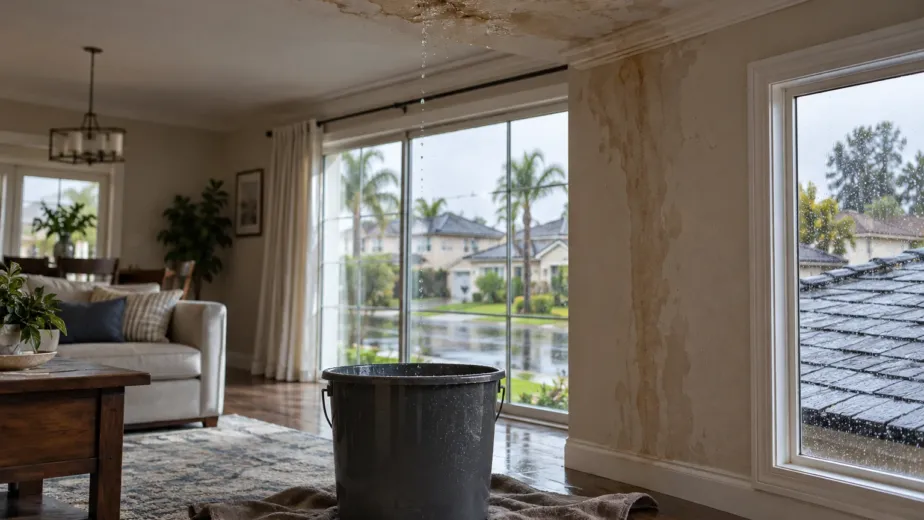 roof leak first rain Ontario CA