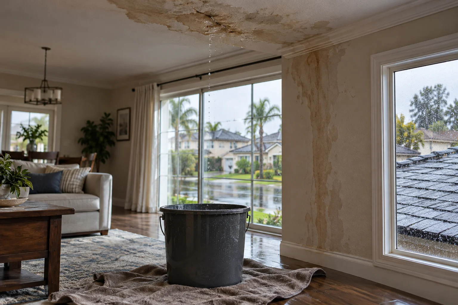 roof leak first rain Ontario CA